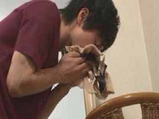 Sizzling XXX action - Nippon girl with toyboy's sniffing session