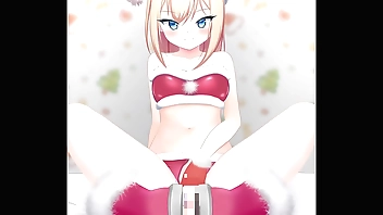 Merry Christmas! Cute Santa's footjob [Hentai Anime]