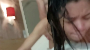 Little sweetie cannot handle white dick but still gets doggy style and load of cum on stomach and neck