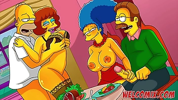 Returning the kindness! Swap wives! The Simptoons, Simpsons porn