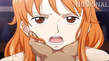Nami giving blowjob until cum in mouth (full version)