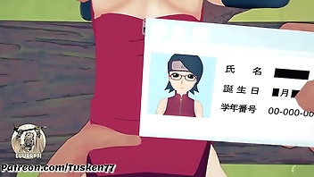 Slutty Kunoichi Sarada Uchiha Loves Getting Her Holes Filled!