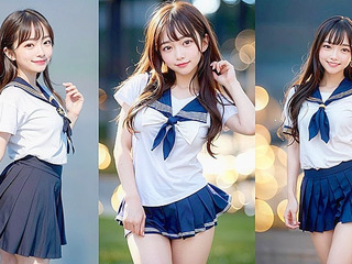 Fucking a beautiful virgin in a sailor suit in AI porn.