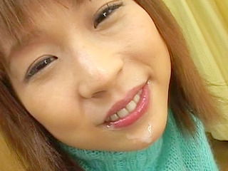 Asian goddess gets slammed with cum while smiling like a porn star in Tokyo.