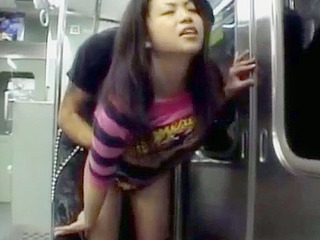 Horny fuck session on a train with a sexy babe from Nippon