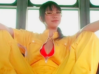 This redhead asian slut fucks hard outdoors